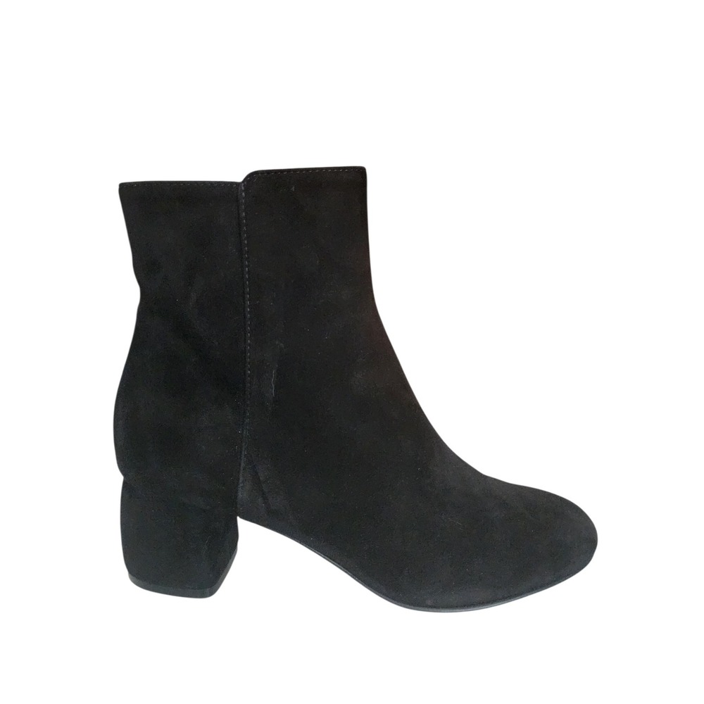 AGL Attilio Giusti Leombruni Black Suede Block Heel Ankle Boots Size 36 Italy